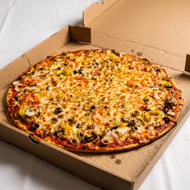 Deno’s Mega Veggie.